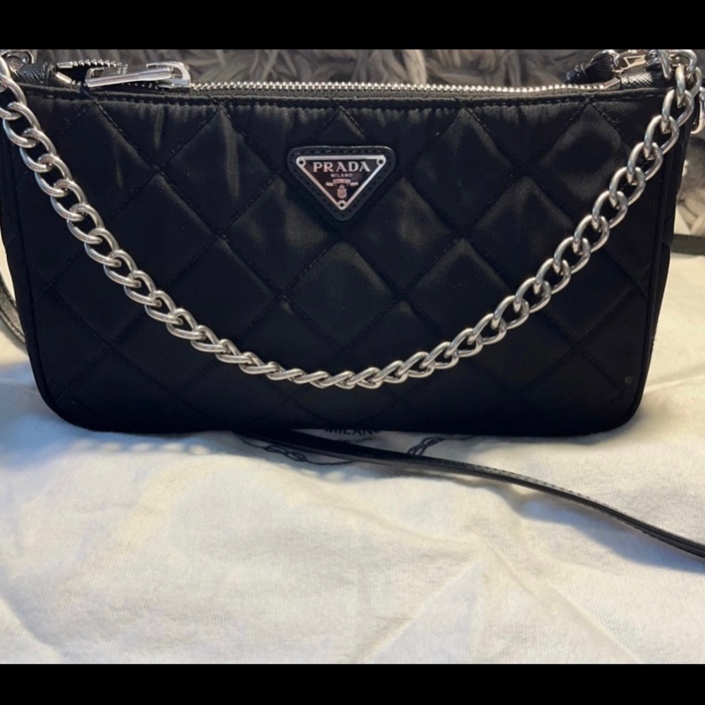Prada Nylon Tessuto Impuntu Quilted Crossbody Bag